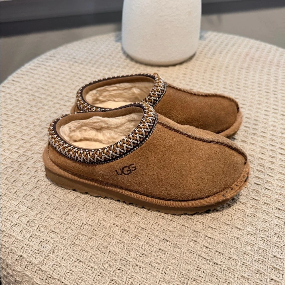 UGG Chestnut Suede Shearling Slip-On Clog